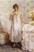 Jean-francois raffaelli Woman in a White Dressing Grown oil on canvas